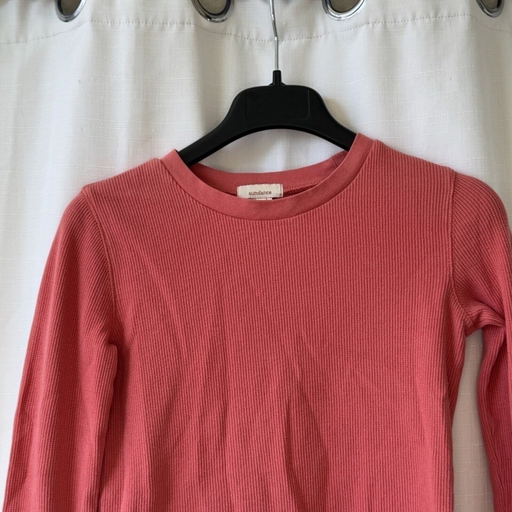 Sundance Top Womens Xs Pink Waffle Knit Stretch long sleeve - Picture 3 of 8